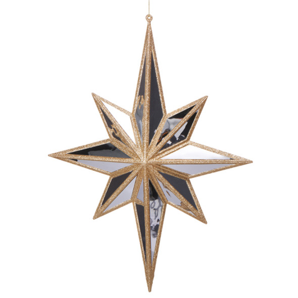 Raz 17" Large Mirrored North Star Christmas Tree Ornament 4524588-2