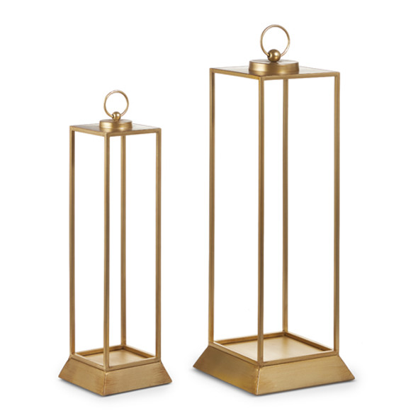 Raz 24" Set of 2 Gold Lantern Candle Holder Christmas Lantern 4528055 -2 Raz 24" Set of 2 Gold Lantern Candle Holder Christmas Lantern 4528055 -2