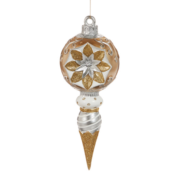 Raz 10" or 12" Gold and Silver Vintage Finial Ornament -2 Raz 10" or 12" Gold and Silver Vintage Finial Ornament -2