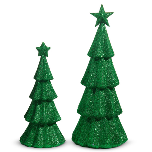 Raz 15.5" Green Glitter Christmas Trees Decoration 4540857 -2 Raz 15.5" Green Glitter Christmas Trees Decoration 4540857 -2