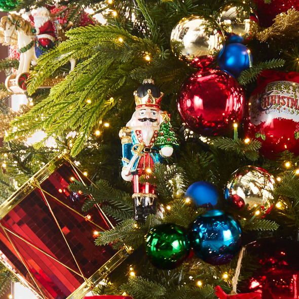 Raz 8.25" Nutcracker Glass Christmas Ornament 4552902 Raz 8.25" Nutcracker Glass Christmas Ornament 4552902