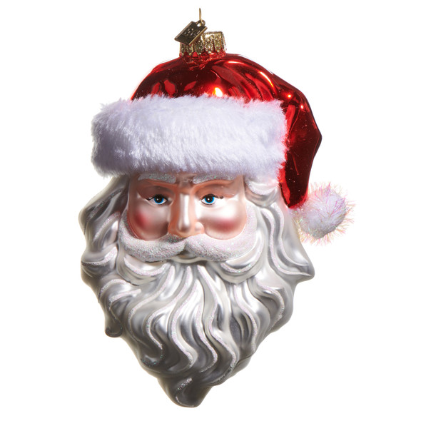 Raz Eric Cortina 7" Large Father Christmas Santa Glass Ornament 4553099 -2 Raz Eric Cortina 7" Large Father Christmas Santa Glass Ornament 4553099 -2