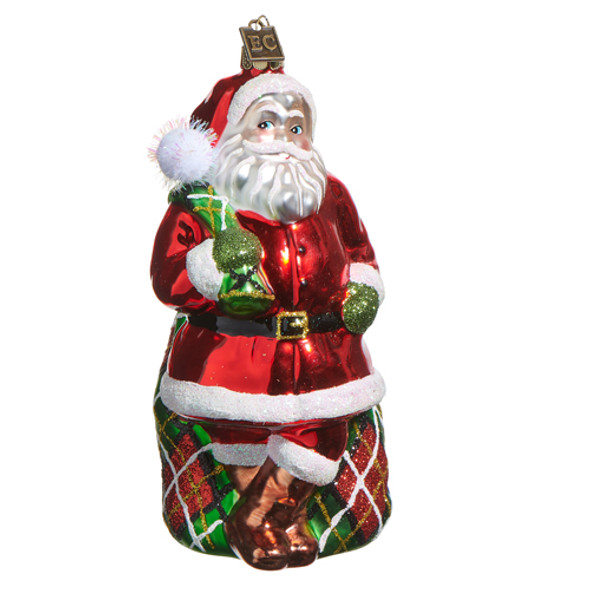 Raz Eric Cortina 6" Santa's Coming to Town Glass Christmas Ornament 4553110 -2