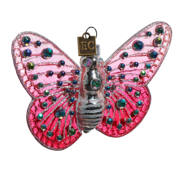 Raz Eric Cortina 4.5" Pink or Blue Fantasy Butterfly Glass Christmas Ornament -2 Raz Eric Cortina 4.5" Pink or Blue Fantasy Butterfly Glass Christmas Ornament -2