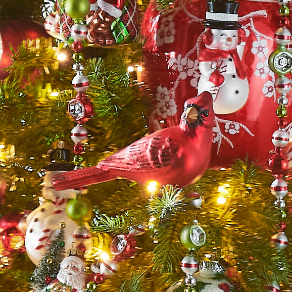 Raz Eric Cortina 6" Cardinal Clip On Glass Christmas Ornament 4553181 Raz Eric Cortina 6" Cardinal Clip On Glass Christmas Ornament 4553181