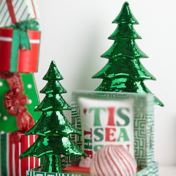 Raz 20" Green Layered Disco Ball Christmas Tree Figures 4554048 Raz 20" Green Layered Disco Ball Christmas Tree Figures 4554048