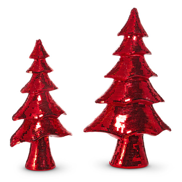 Raz 20" Red Layered Disco Ball Trees Christmas Decoration 4554054 -2 Raz 20" Red Layered Disco Ball Trees Christmas Decoration 4554054 -2