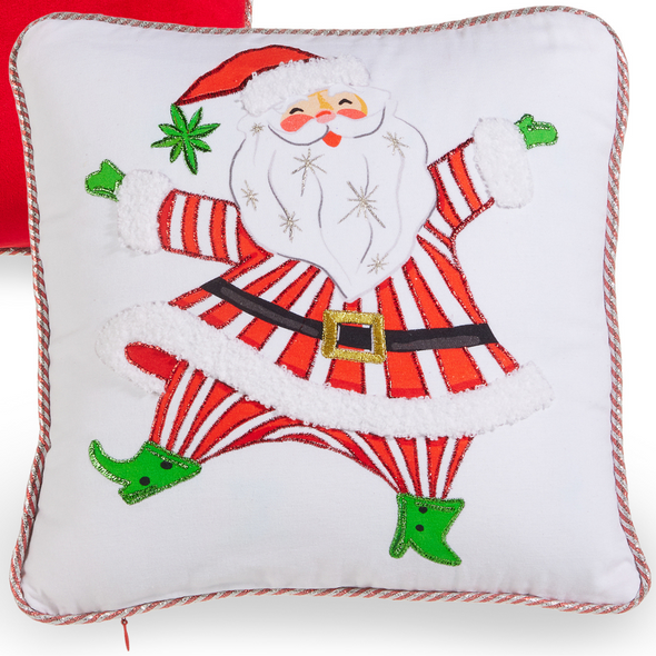 Raz 12" Dancing Santa Pillow Christmas Decoration 4556034 -2 Raz 12" Dancing Santa Pillow Christmas Decoration 4556034 -2
