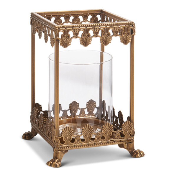 Raz 8" or 9.5" Gold Filigree Square Lantern Christmas Decoration -2 Raz 8" or 9.5" Gold Filigree Square Lantern Christmas Decoration -2