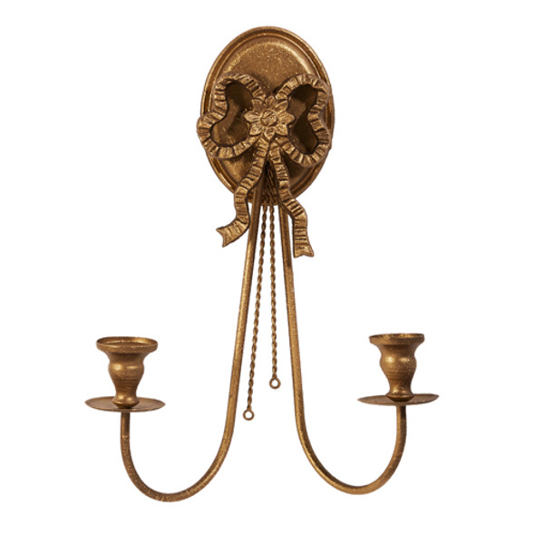 Raz 16.5" Gold Bow Wall Sconce Christmas Decoration 4559171 -2 Raz 16.5" Gold Bow Wall Sconce Christmas Decoration 4559171 -2