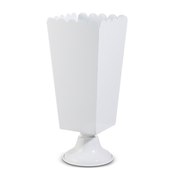 Raz 15.75" Scalloped White Urn Christmas Decoration 4559183 Raz 15.75" Scalloped White Urn Christmas Decoration 4559183