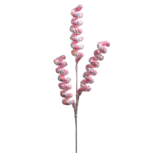 Raz 29.5" Pink and White Sprinkled Candy Twirl Christmas Tree Spray F4506675 Raz 29.5" Pink and White Sprinkled Candy Twirl Christmas Tree Spray F4506675