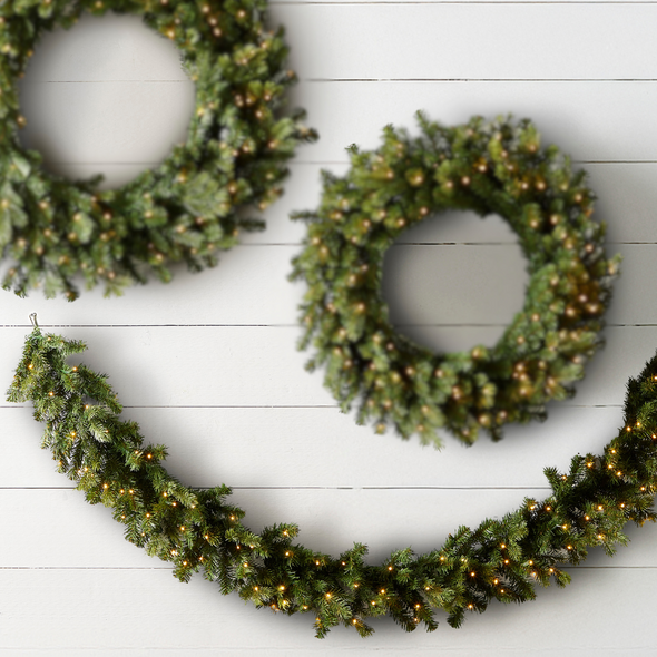 Raz 6' Mixed Pine Lighted Real Feel Christmas Garland G4509670 Raz 6' Mixed Pine Lighted Real Feel Christmas Garland G4509670