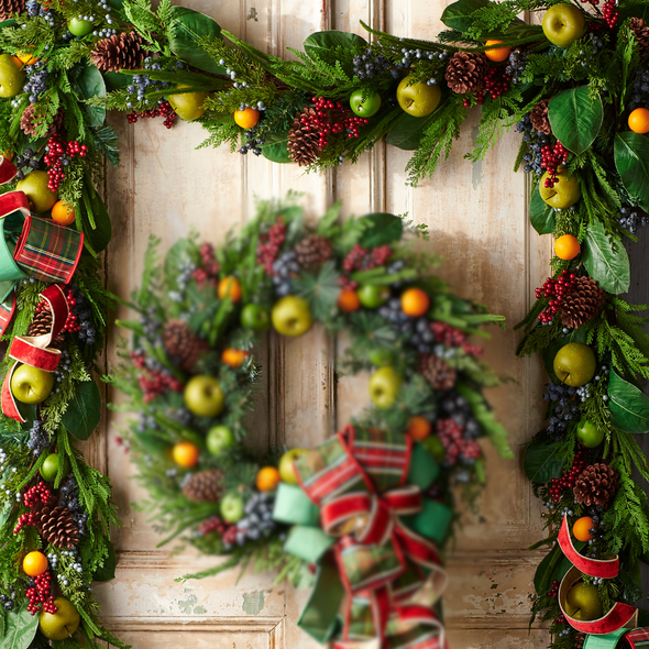 Raz 6' Mixed Fruit Realistic Christmas Garland G4511747 Raz 6' Mixed Fruit Realistic Christmas Garland G4511747