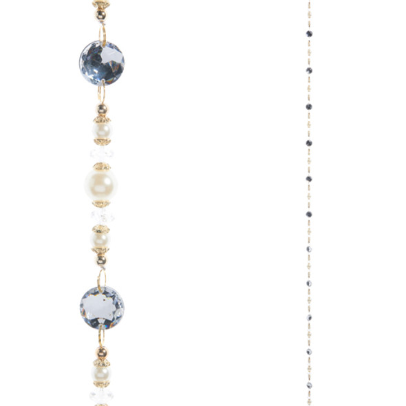Raz 5.5' Pearl and Crystal Beaded Christmas Tree Garland G4517575 -2 Raz 5.5' Pearl and Crystal Beaded Christmas Tree Garland G4517575 -2