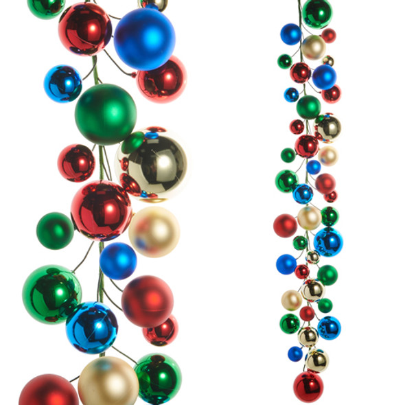 Raz 4' Multicolor Ball Christmas Garland G4532772 Raz 4' Multicolor Ball Christmas Garland G4532772