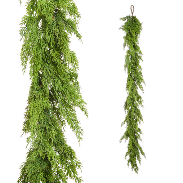 Raz 5' Fresh Green Cedar Real Feel Christmas Garland G4542040-2