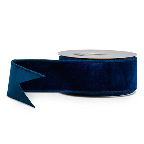 Raz 2.5" Blue Velvet Wired Christmas Ribbon R4527867 Raz 2.5" Blue Velvet Wired Christmas Ribbon R4527867