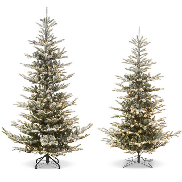 Raz 7.5' or 9' Snowy Norwegian Spruce Christmas Tree with Brilliant Color Change LED Lights -2 Raz 7.5' or 9' Snowy Norwegian Spruce Christmas Tree with Brilliant Color Change LED Lights -2