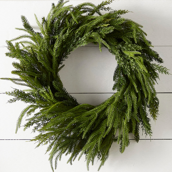 Raz 24" Mixed Cedar Real Feel Christmas Wreath W4511742 Raz 24" Mixed Cedar Real Feel Christmas Wreath W4511742