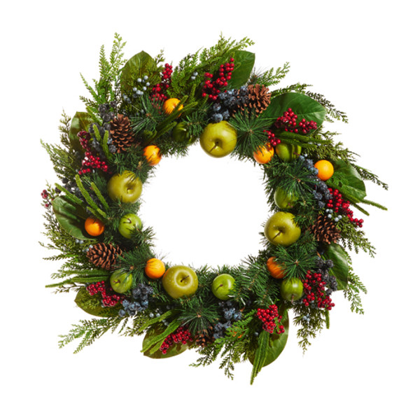 Raz 33" Mixed Fruit Christmas Wreath W4511745 -2 Raz 33" Mixed Fruit Christmas Wreath W4511745 -2