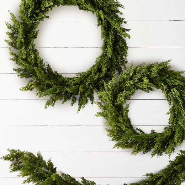 Raz 28" or 36" Fresh Green Real Feel Cedar Christmas Wreath 