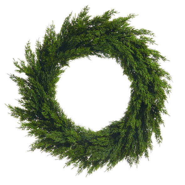Raz 28" or 36" Fresh Green Cedar Christmas Wreath -2 Raz 28" or 36" Fresh Green Cedar Christmas Wreath -2
