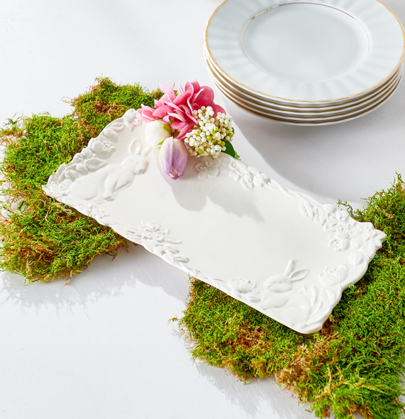 Raz 14.5" White Easter Bunny Serving Platter 4510240-2