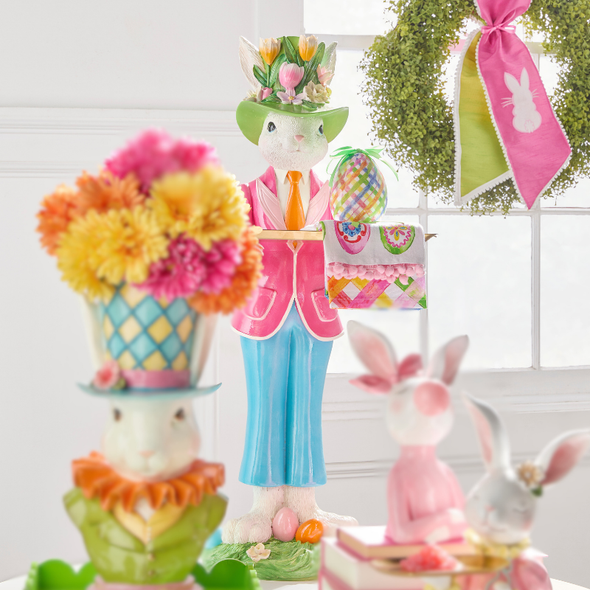 Raz 31.75" Mr. Easter Bunny Butler Tray Decoration 4610155