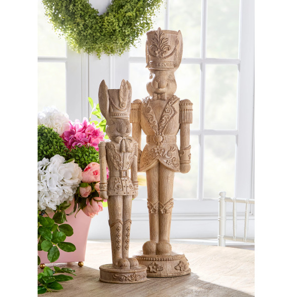 Raz 22" or 27.5" Natural Look Easter Bunny Nutcracker Decoration 