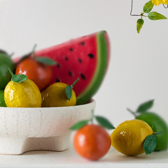 Raz 5" Bag of 6 Paper Mache Lemons Spring or Summer Decor 4611226