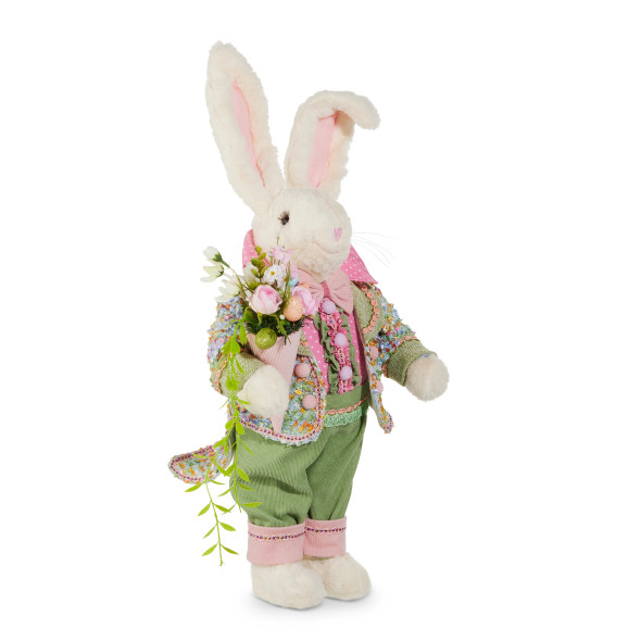 Raz 24" Mr. and Mrs. Bunny with Pink Accents Easter Decoration -2