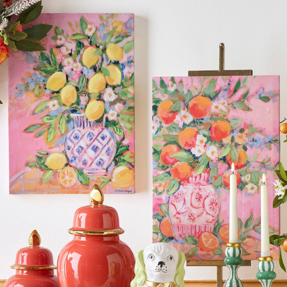 Raz 18" Set of 2 Citrus Arrangement Wall Art Spring Home Decor 4621343