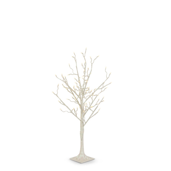 Raz 3.5' White Iridescent Glitter Lighted Tree Easter Decoration 4624612