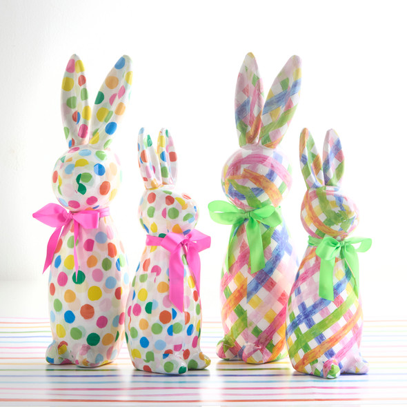 Raz 12"-16" Polka Dot Confetti or Sweet Weave Easter Bunny Figure Decoration