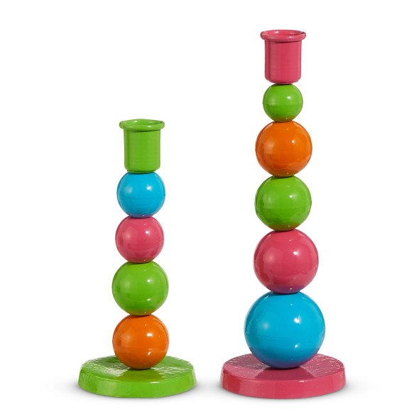 Raz 8.5" Bright Bubble Candlesticks Spring Home Decor 4659034 -2