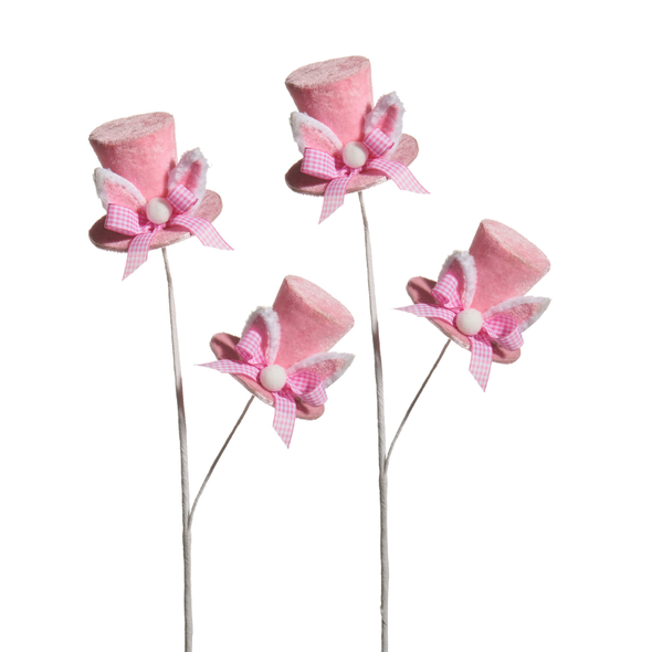 Raz Set of 2 24" Pink Bunny Hat Easter Pick F4606624