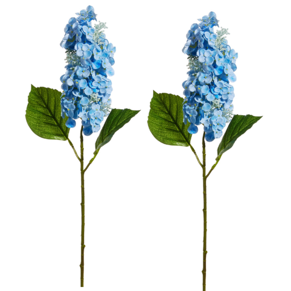 Raz Set of 2 25" Real Touch Blue Cone Hydrangea Stem Spring Decor F4622749