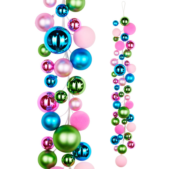 Raz 4' Multicolor Ball Easter Garland G4632747 -2