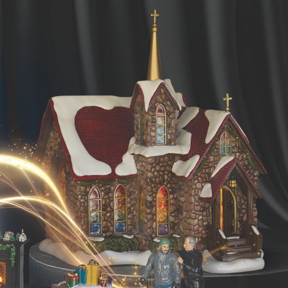 Department 56 Snow Village 50th Year Anniversary Chapel Of Abundant Grace Building 6018429