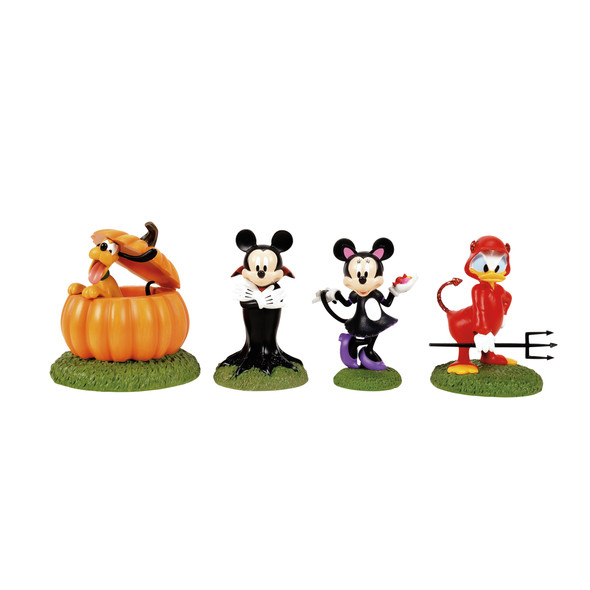 Department 56 Disney Mickey's Pumpkintown Village Ready For Tricks & Treats Figures 6018379