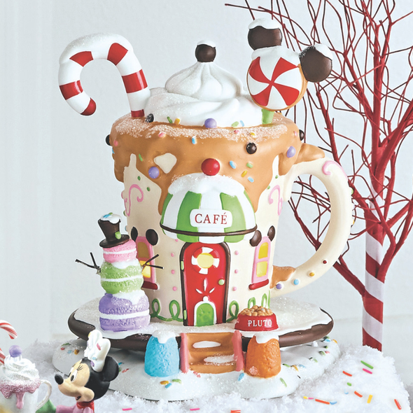 Department 56 Disney Christmas Village Mickey's Peppermint Cafe Building 6018368