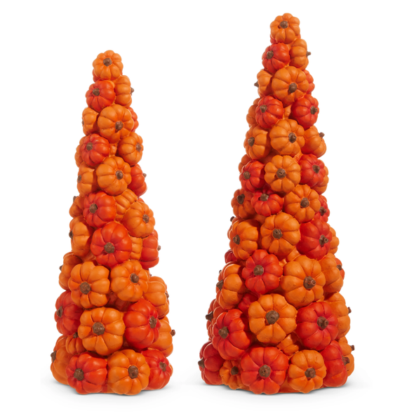 Raz 12.5" Pumpkin Cone Trees Set Halloween Decoration 4512229