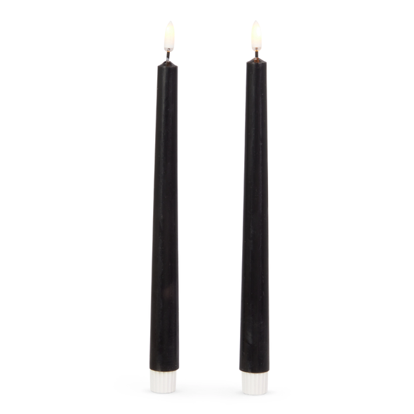 Raz 10" Set of 2 Black Taper Halloween Battery Operated Candles 4532910