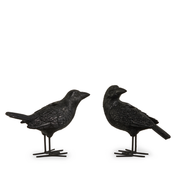 Raz Set of 2 7.5" Crow Halloween Candle Holder 4612136