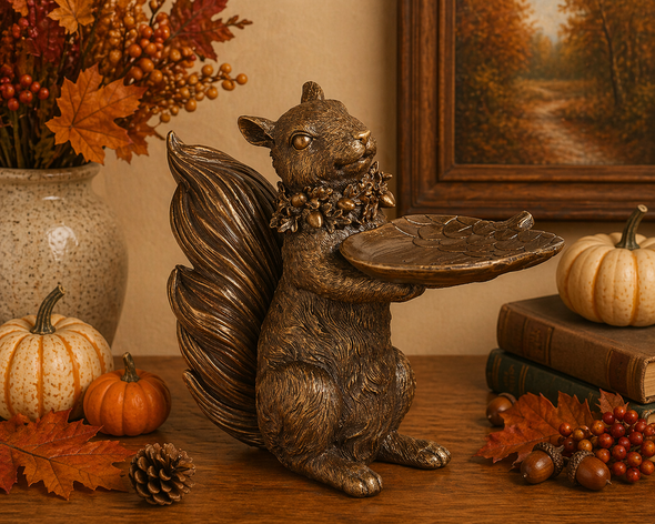 Raz 12.5" Squirrel Server Fall Home Decoration 4612221-2