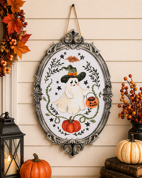 Raz 20" A Sweet Haunting Ghost Door Hanger Halloween Decoration 4636501-2