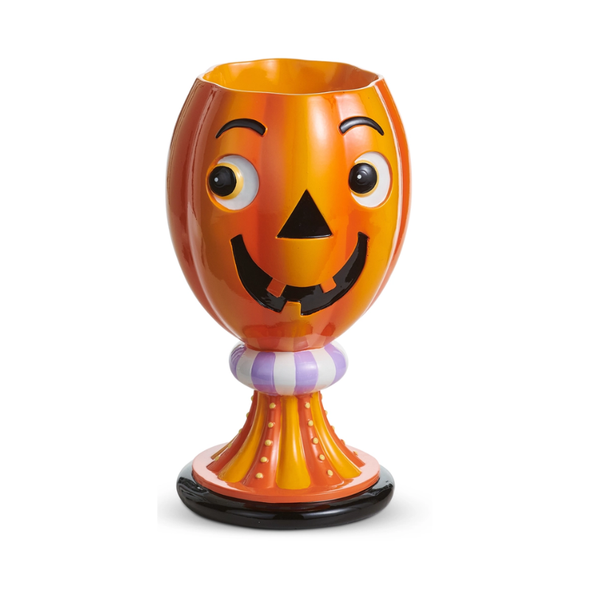 Raz 9.75" Jack-O-Lantern Candy Dish or Vase Halloween Decoration -2