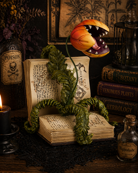 Raz 13" Venus Fly Trap in Book Halloween Decoration 4657645-2