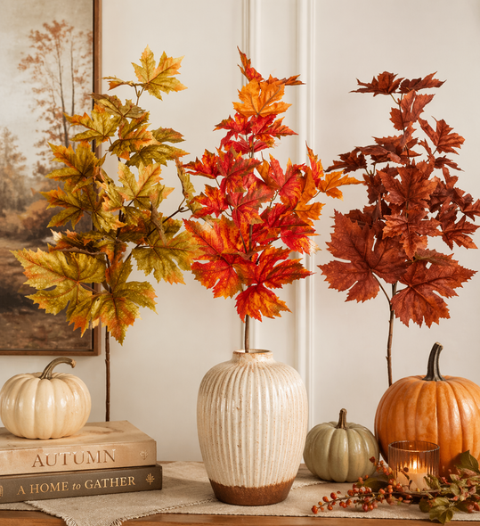 Raz Set of 2 40" Fall Leaf Spray Halloween Spray F4602396